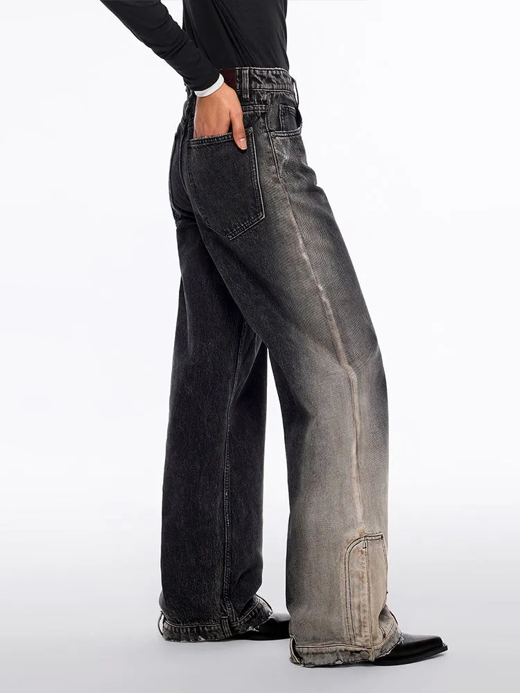 Gradient Low-Rise Wide-Leg Jeans