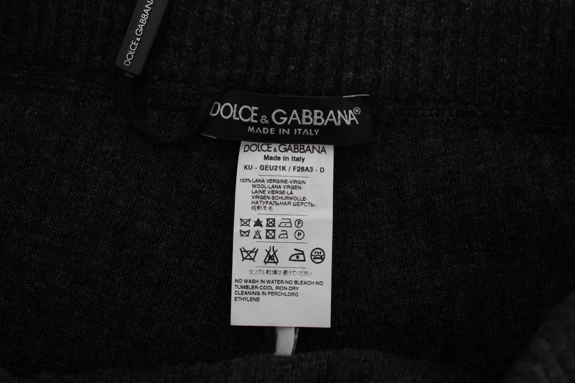 Gray Wool Mini Stretch Shorts