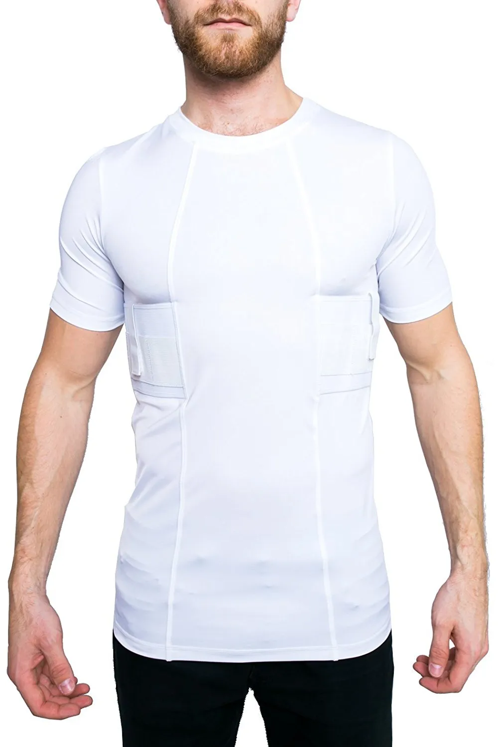 GrayStone Holster Shirt Concealed Men's Crew Neck - Easy Reach Gun Concealment Compression CCW