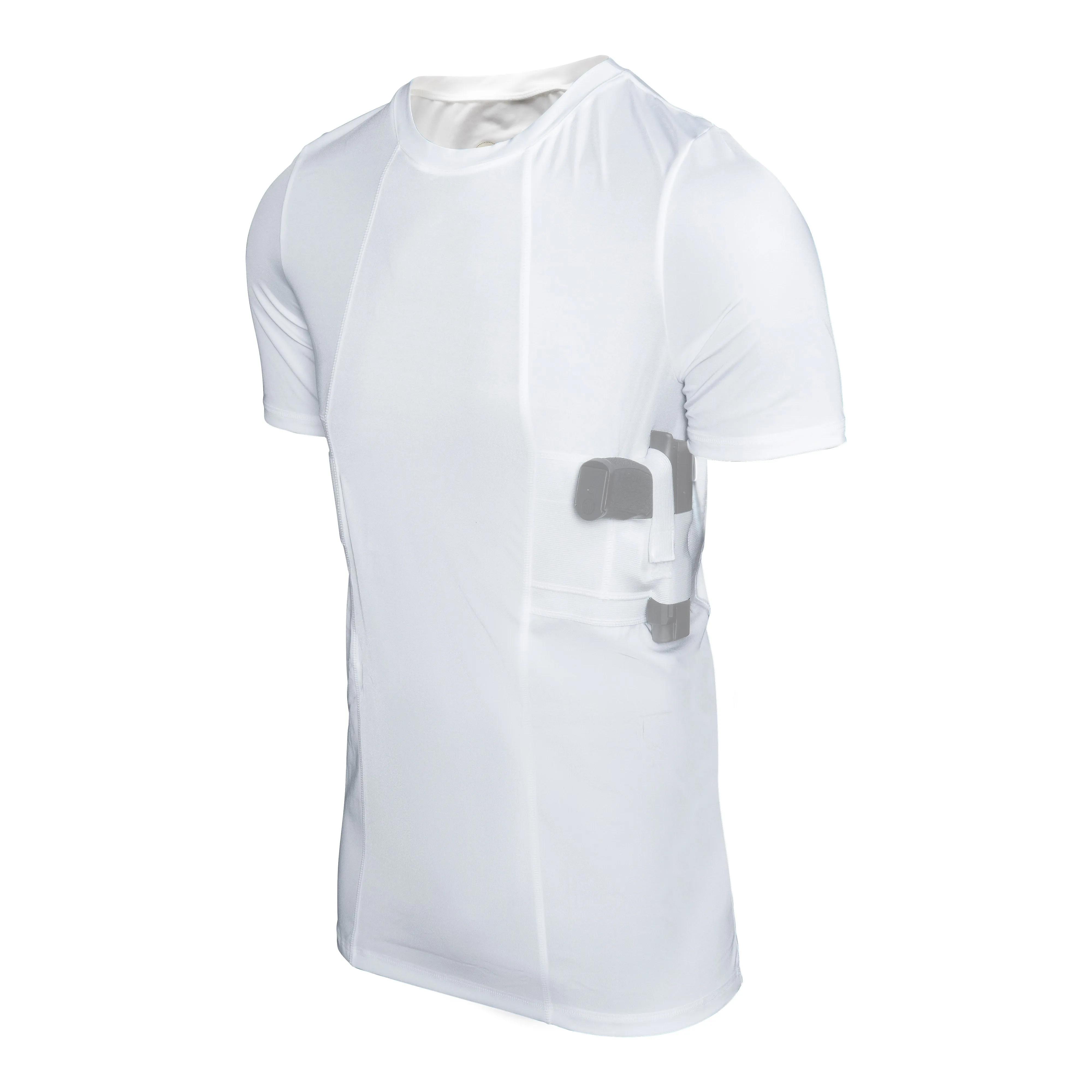 GrayStone Holster Shirt Concealed Men's Crew Neck - Easy Reach Gun Concealment Compression CCW