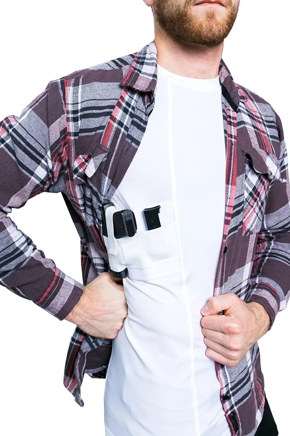 GrayStone Holster Shirt Concealed Men's Crew Neck - Easy Reach Gun Concealment Compression CCW
