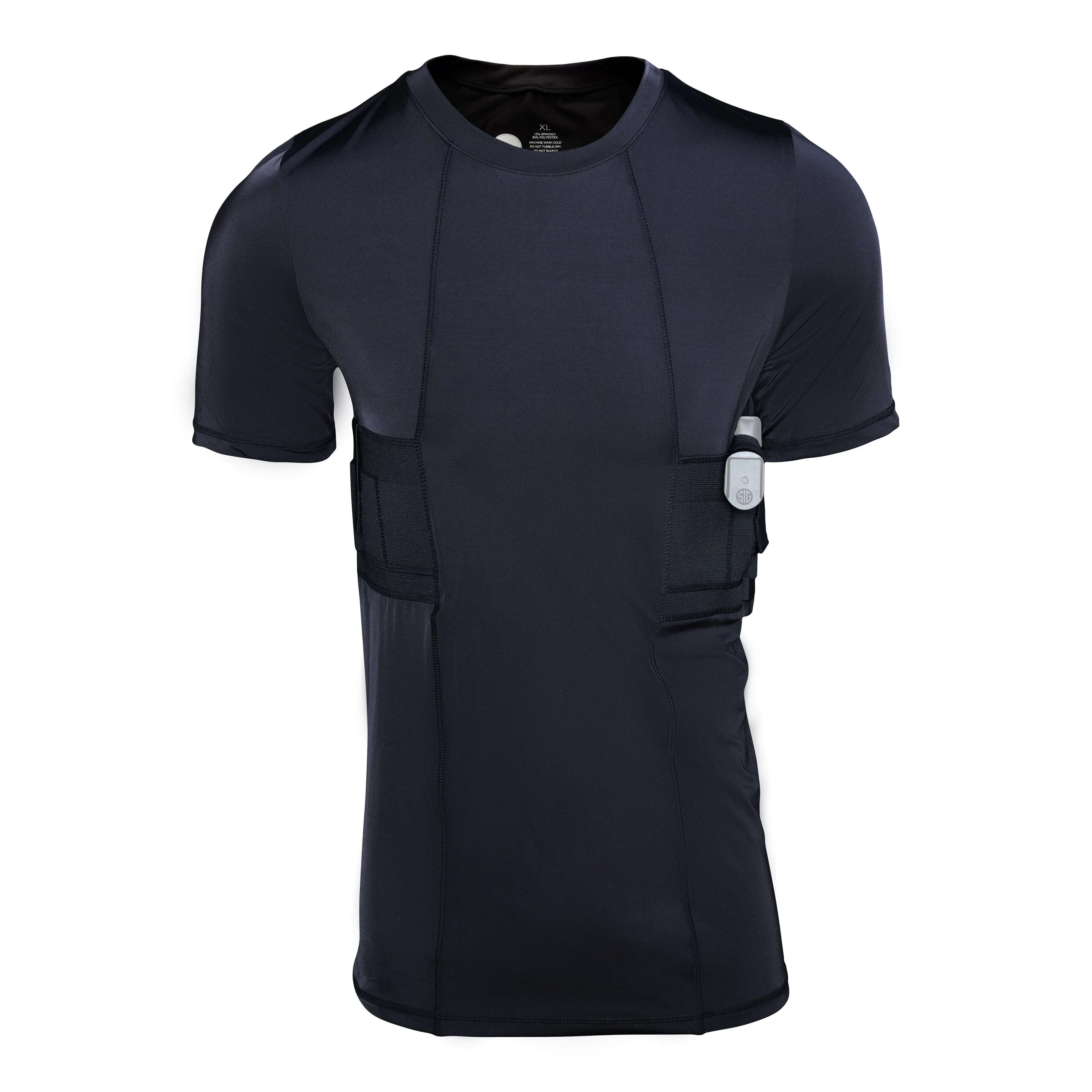 GrayStone Holster Shirt Concealed Men's Crew Neck - Easy Reach Gun Concealment Compression CCW