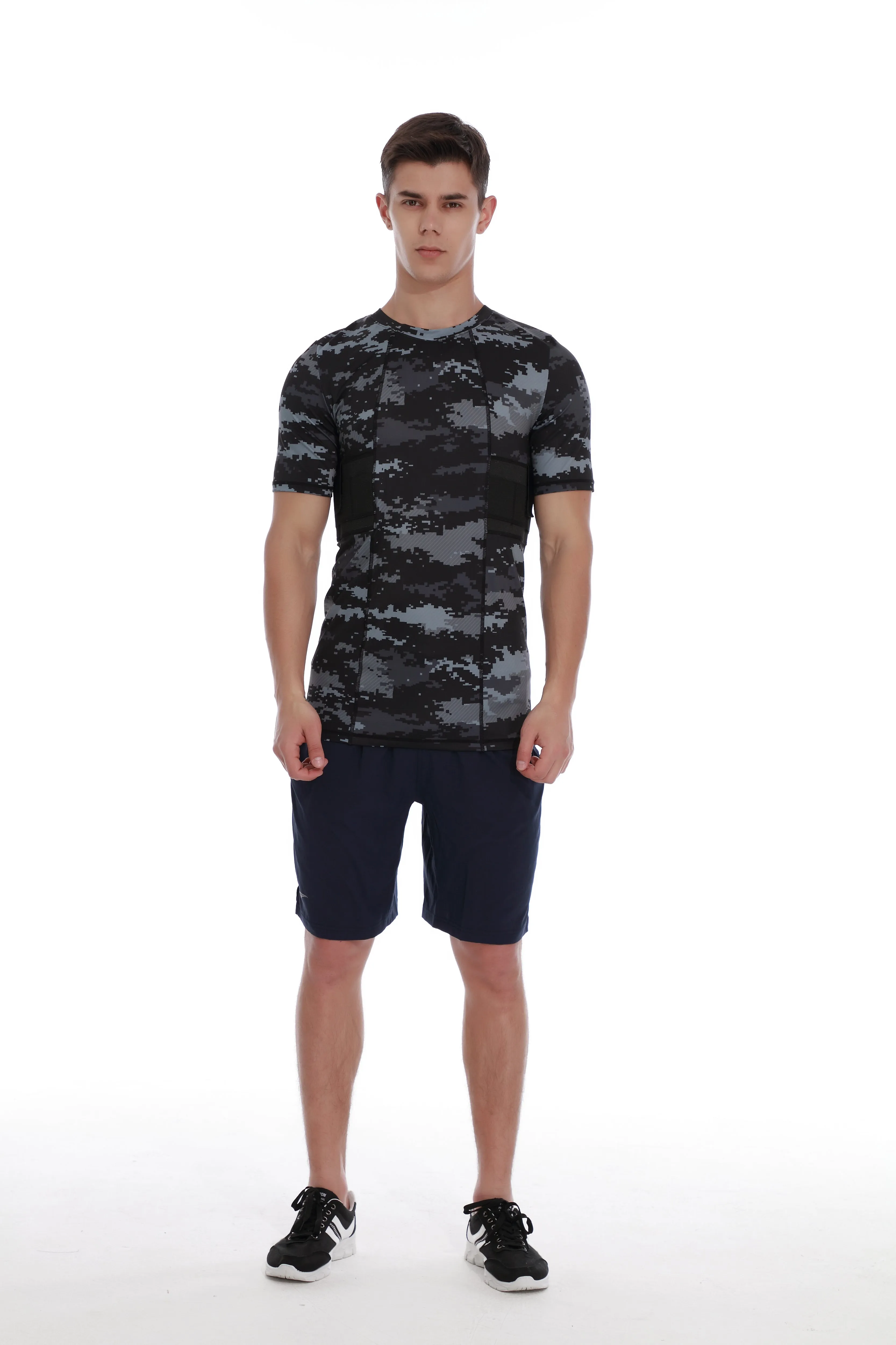 GrayStone Holster Shirt Concealed Men's Crew Neck - Easy Reach Gun Concealment Compression CCW