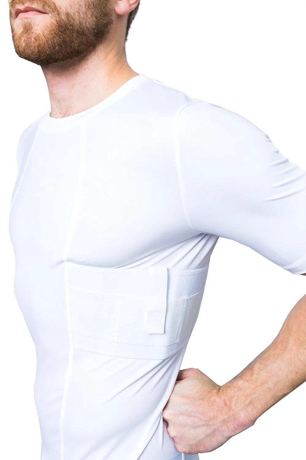 GrayStone Holster Shirt Concealed Men's Crew Neck - Easy Reach Gun Concealment Compression CCW
