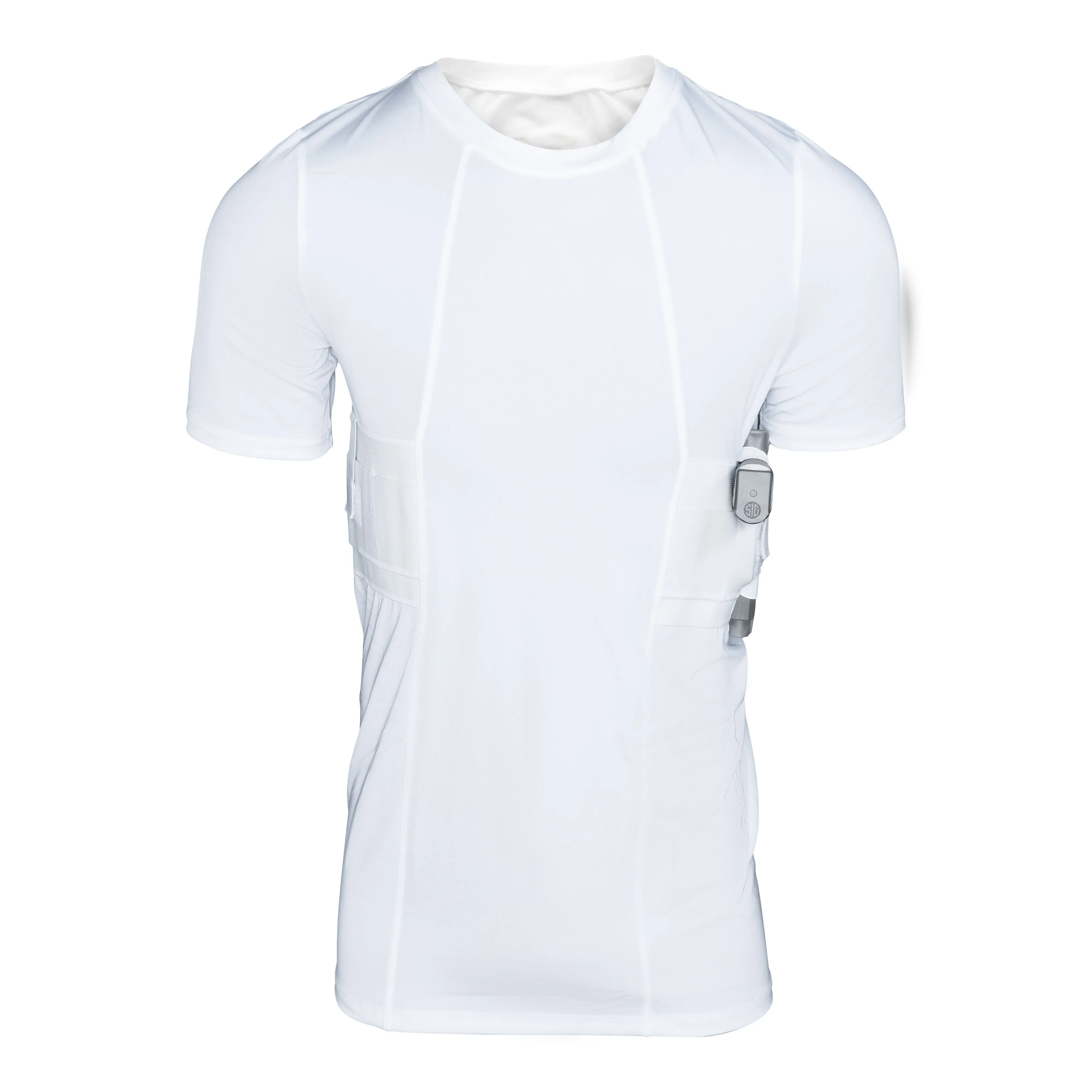 GrayStone Holster Shirt Concealed Men's Crew Neck - Easy Reach Gun Concealment Compression CCW