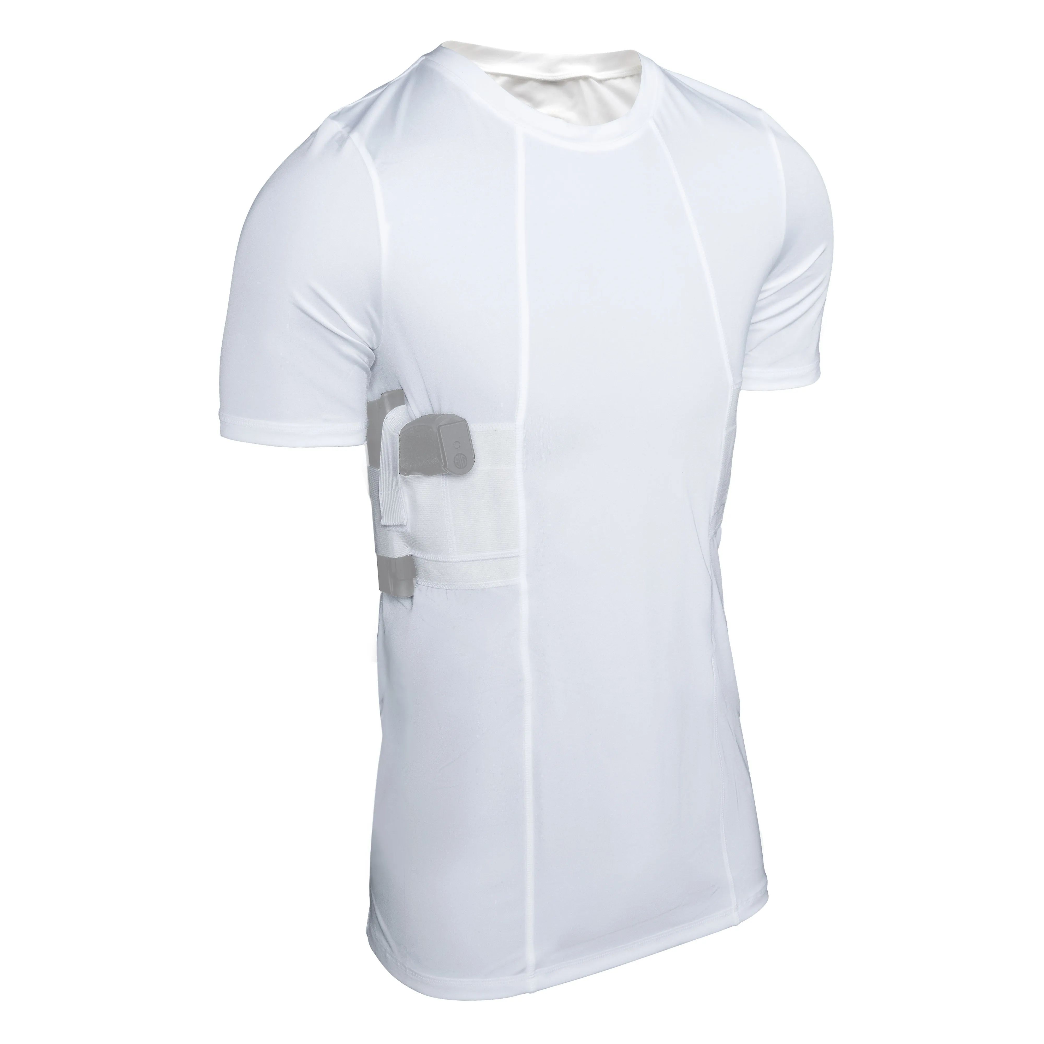 GrayStone Holster Shirt Concealed Men's Crew Neck - Easy Reach Gun Concealment Compression CCW
