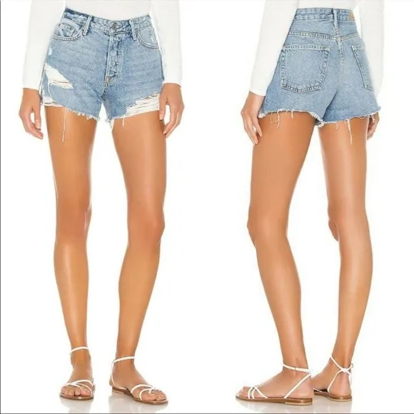 GRLFRND Helena destroyed jean shorts Size 28 EUC