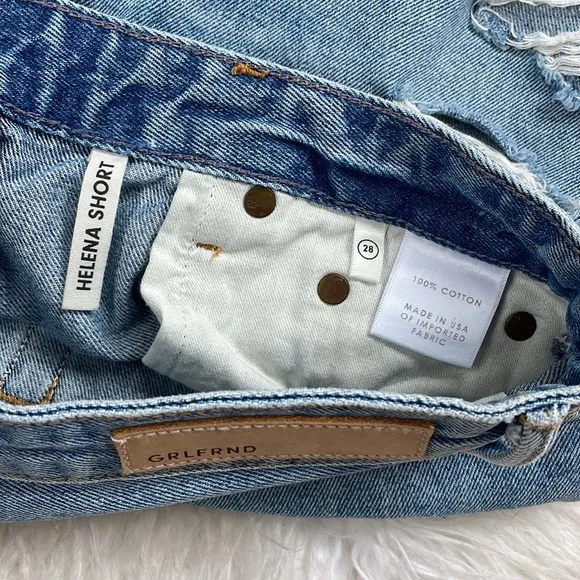 GRLFRND Helena destroyed jean shorts Size 28 EUC