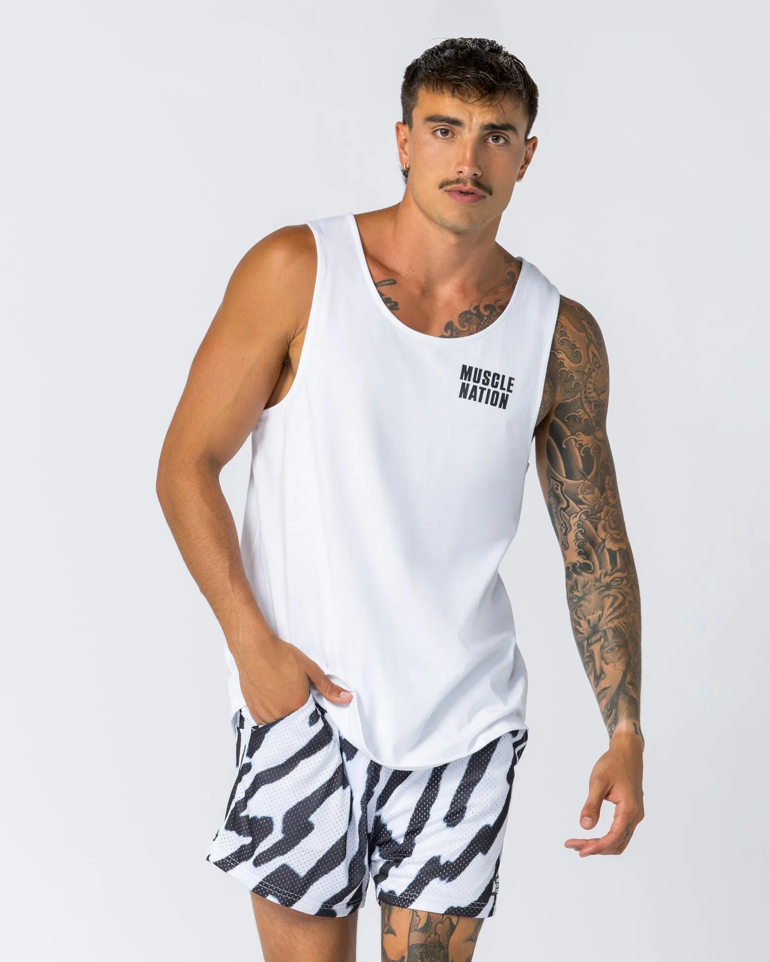 H Back Tank - White