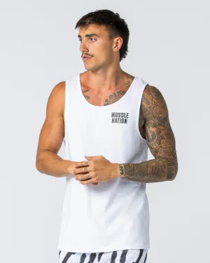 H Back Tank - White
