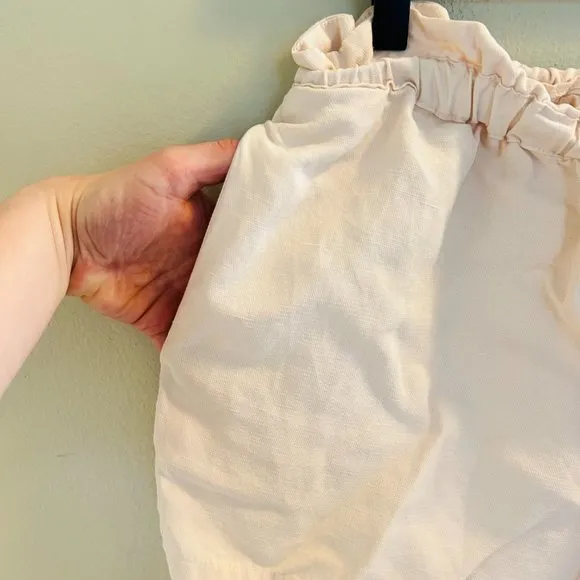 Hatch The Lula Shorts Maternity Size XL Cream Beige Linen Blend Short Summer