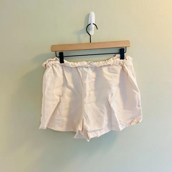 Hatch The Lula Shorts Maternity Size XL Cream Beige Linen Blend Short Summer