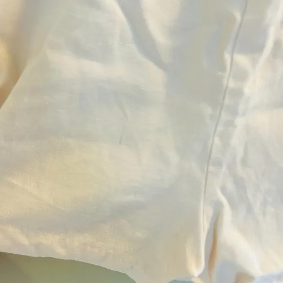 Hatch The Lula Shorts Maternity Size XL Cream Beige Linen Blend Short Summer