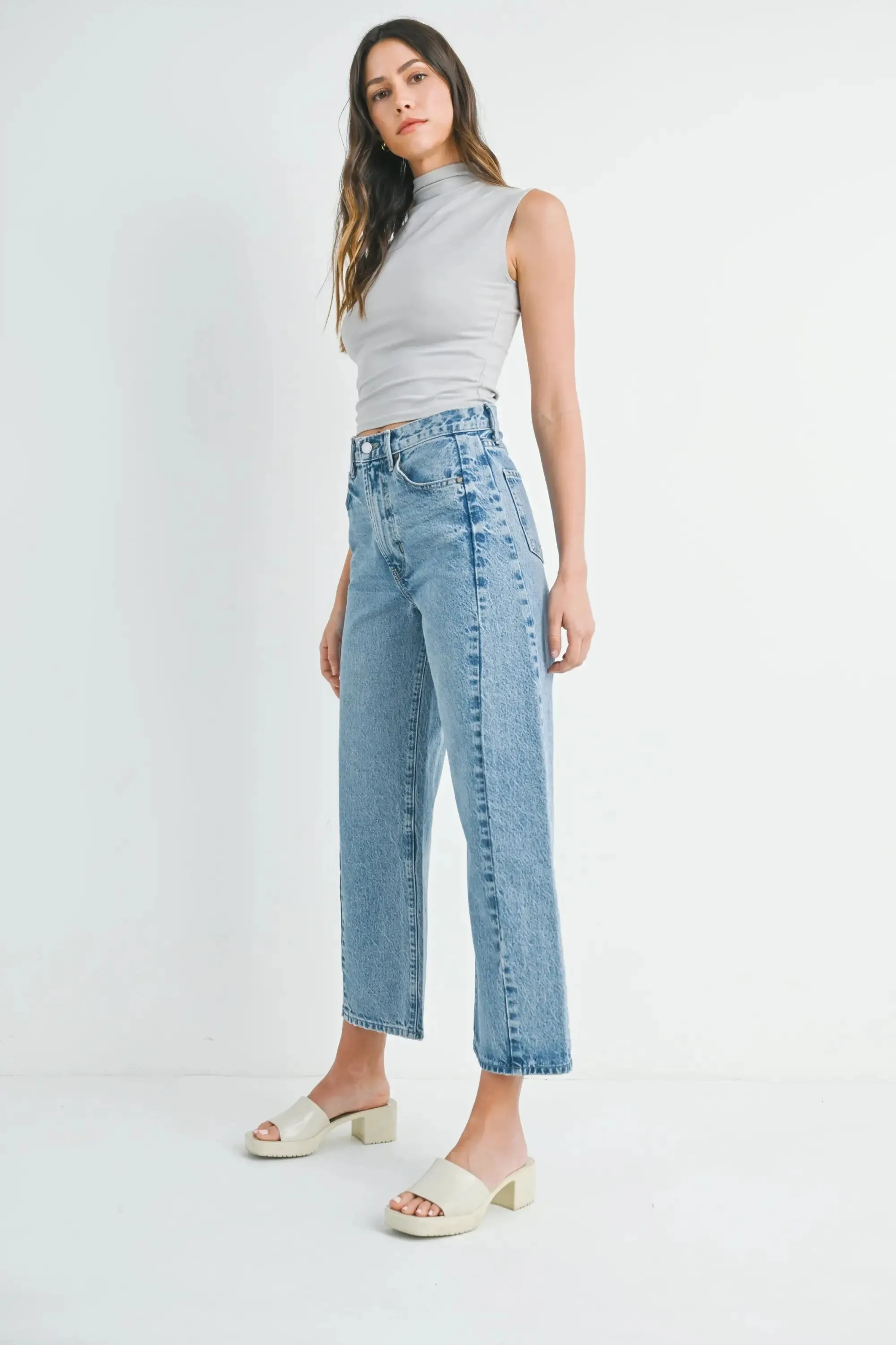 HIGH RISE BARREL DENIM JEAN TWIST