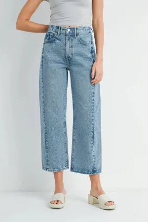 HIGH RISE BARREL DENIM JEAN TWIST