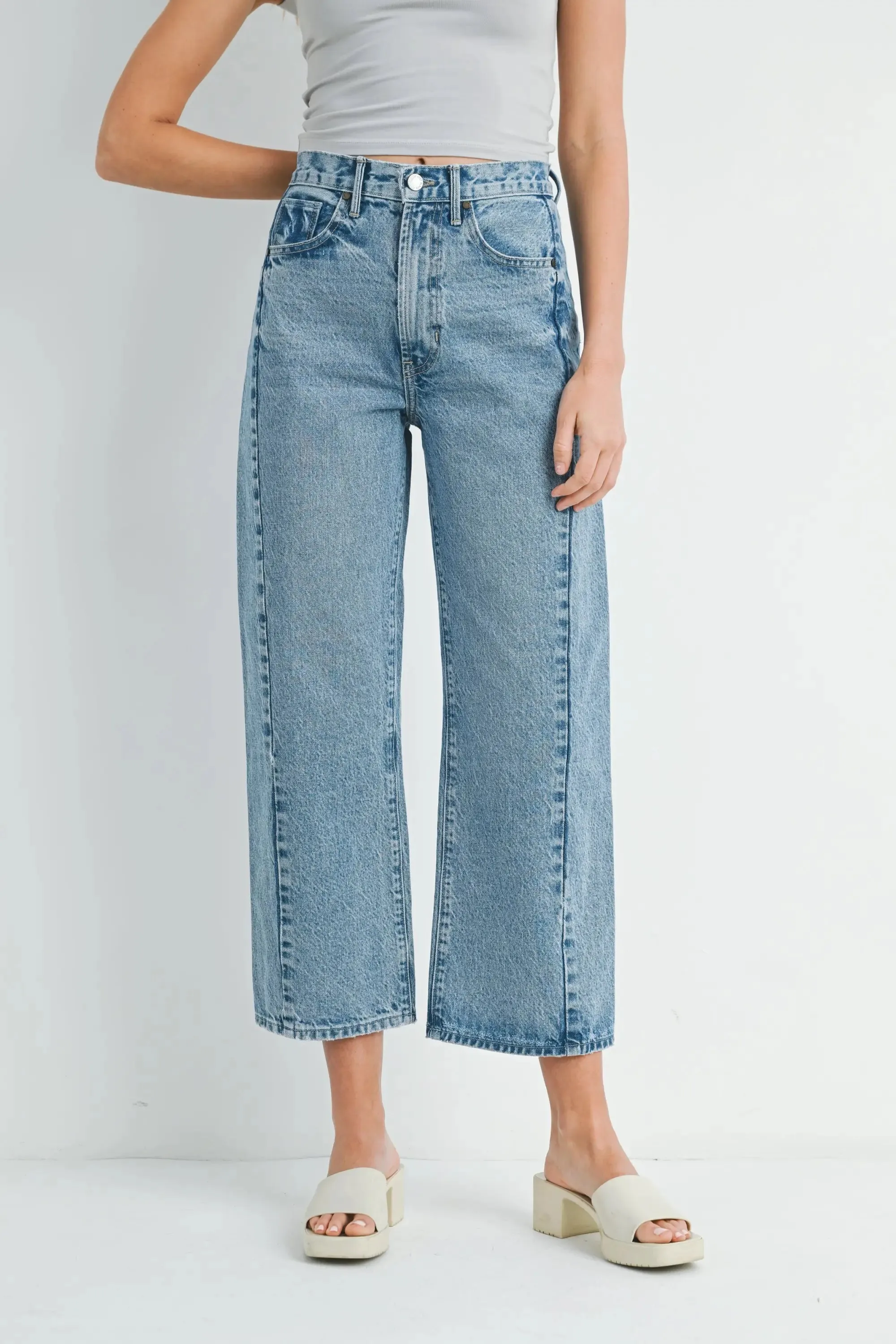 HIGH RISE BARREL DENIM JEAN TWIST