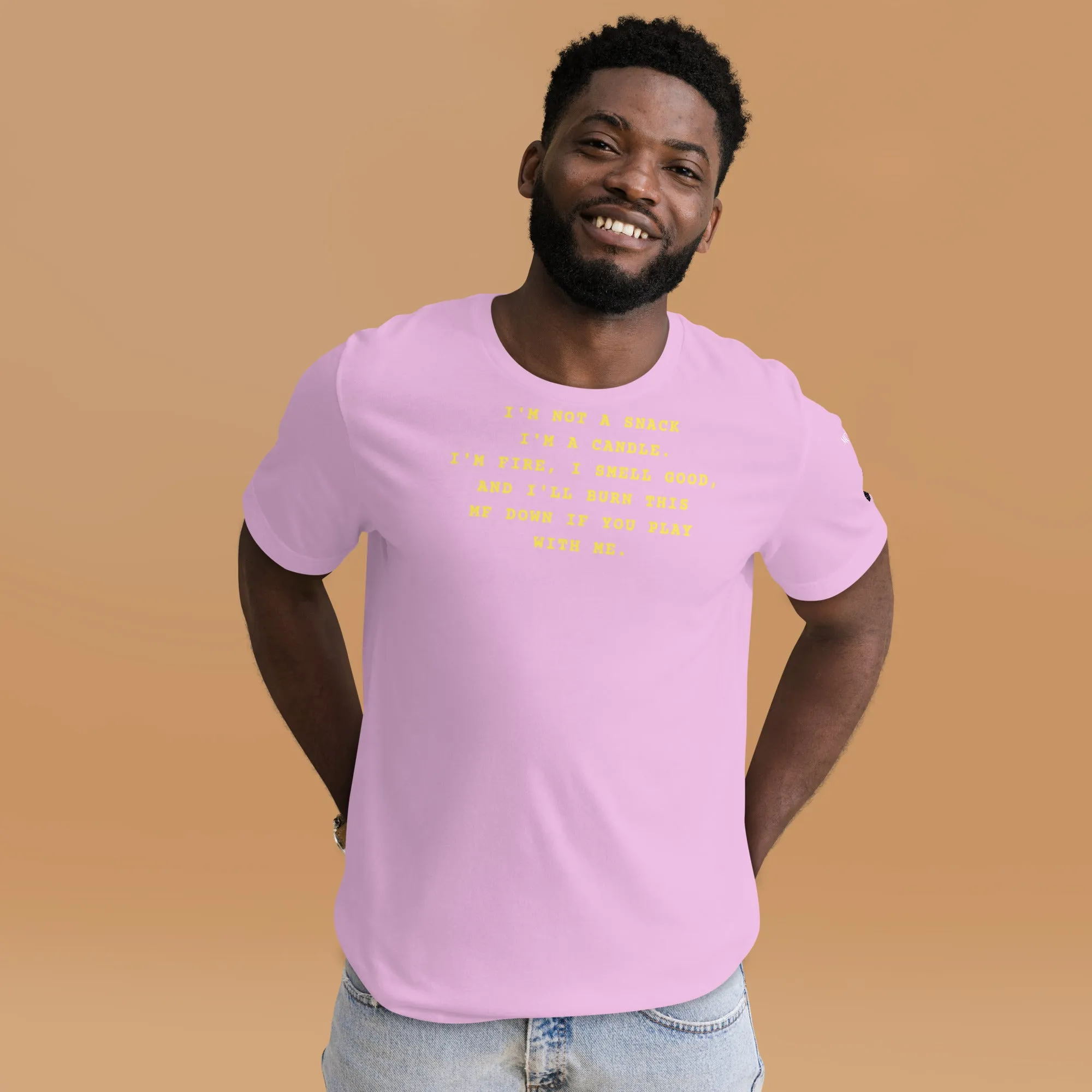 I'm not a snack I'm a candle Unisex t-shirt