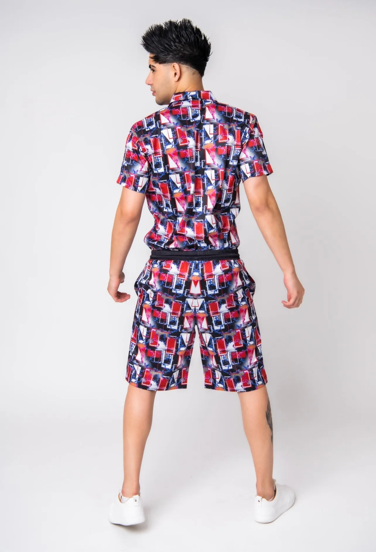 Italian Satin , Shirt And Short Set