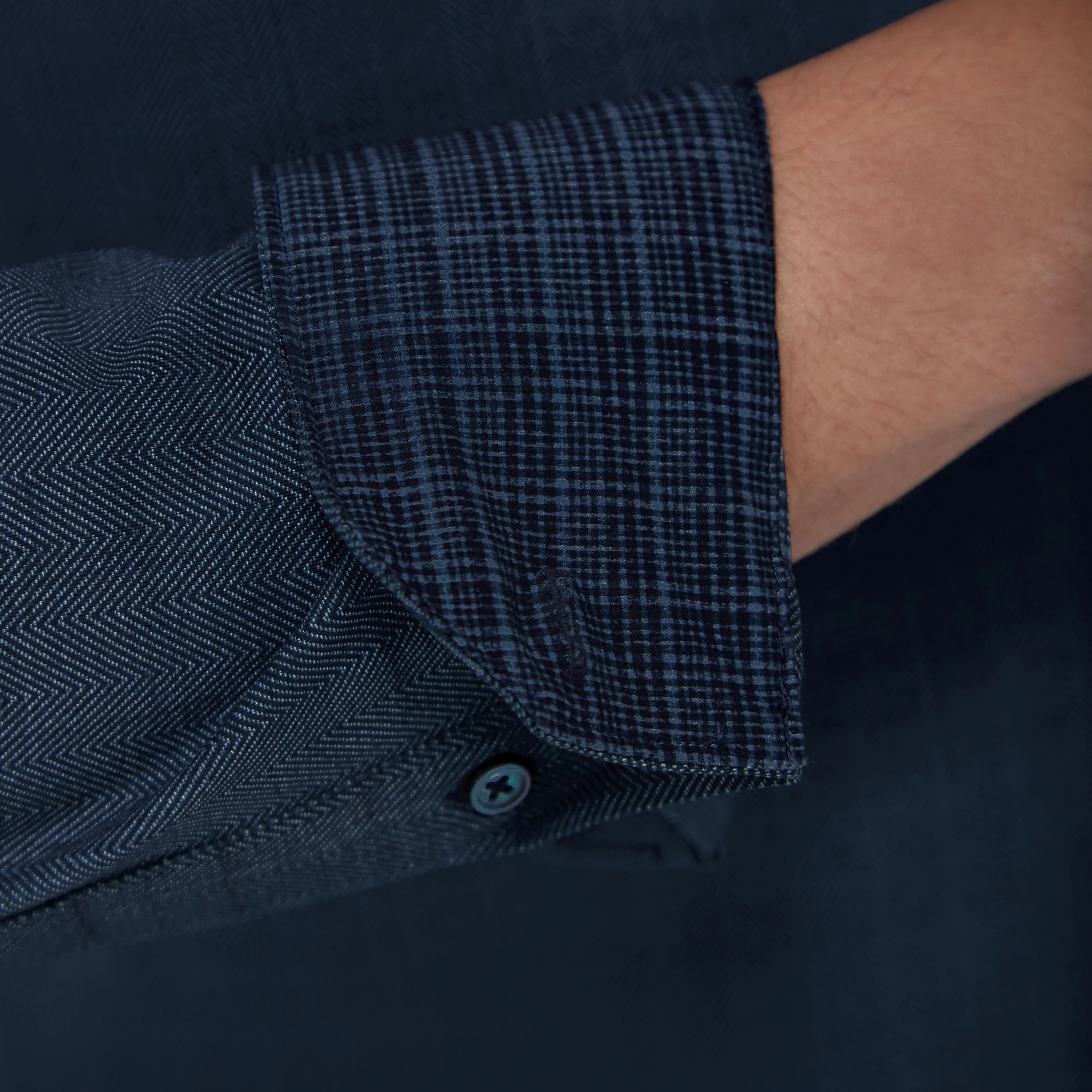 Jimmy Double Sided Herringbone/Check OoohCotton Shirt