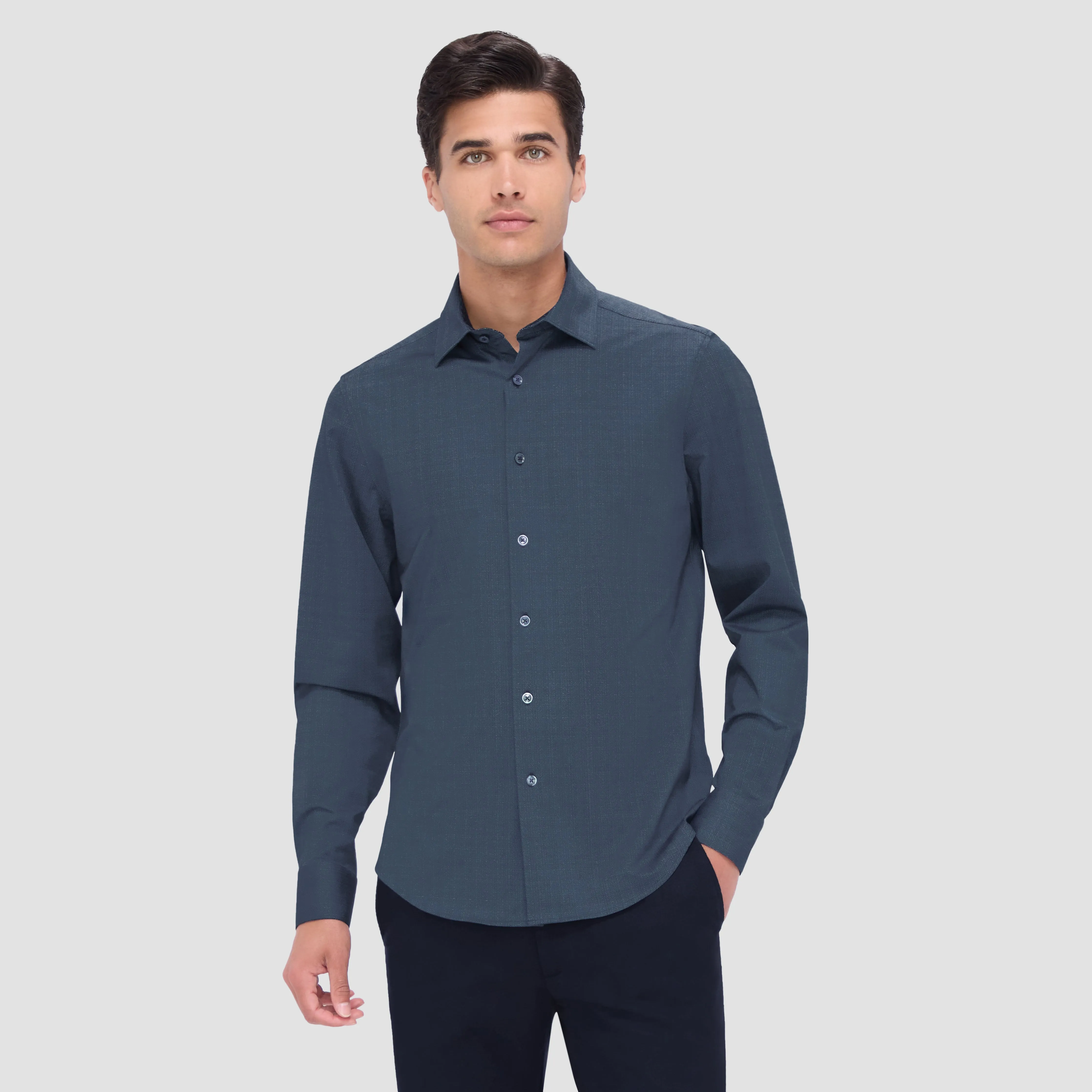 Jimmy Double Sided Herringbone/Check OoohCotton Shirt