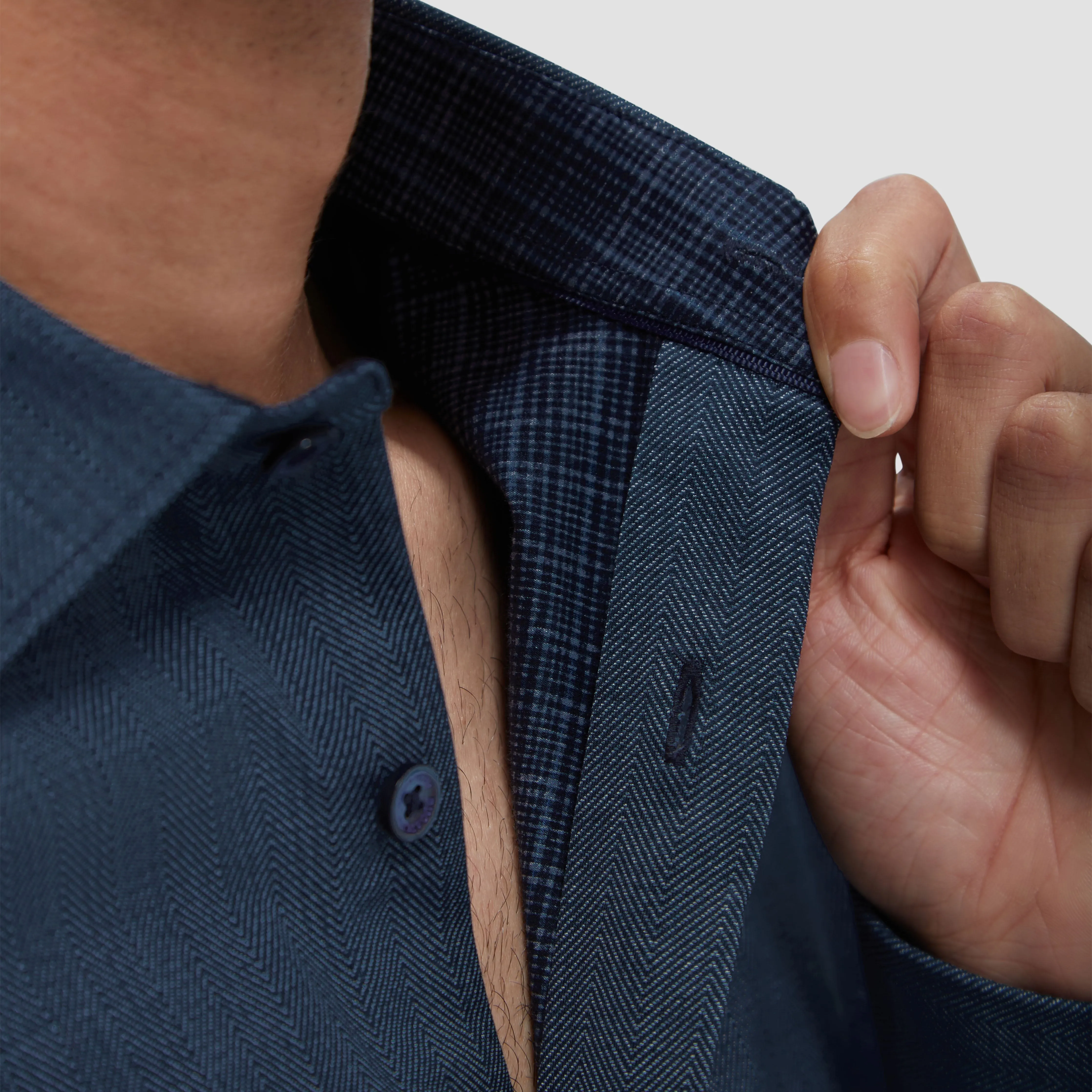 Jimmy Double Sided Herringbone/Check OoohCotton Shirt