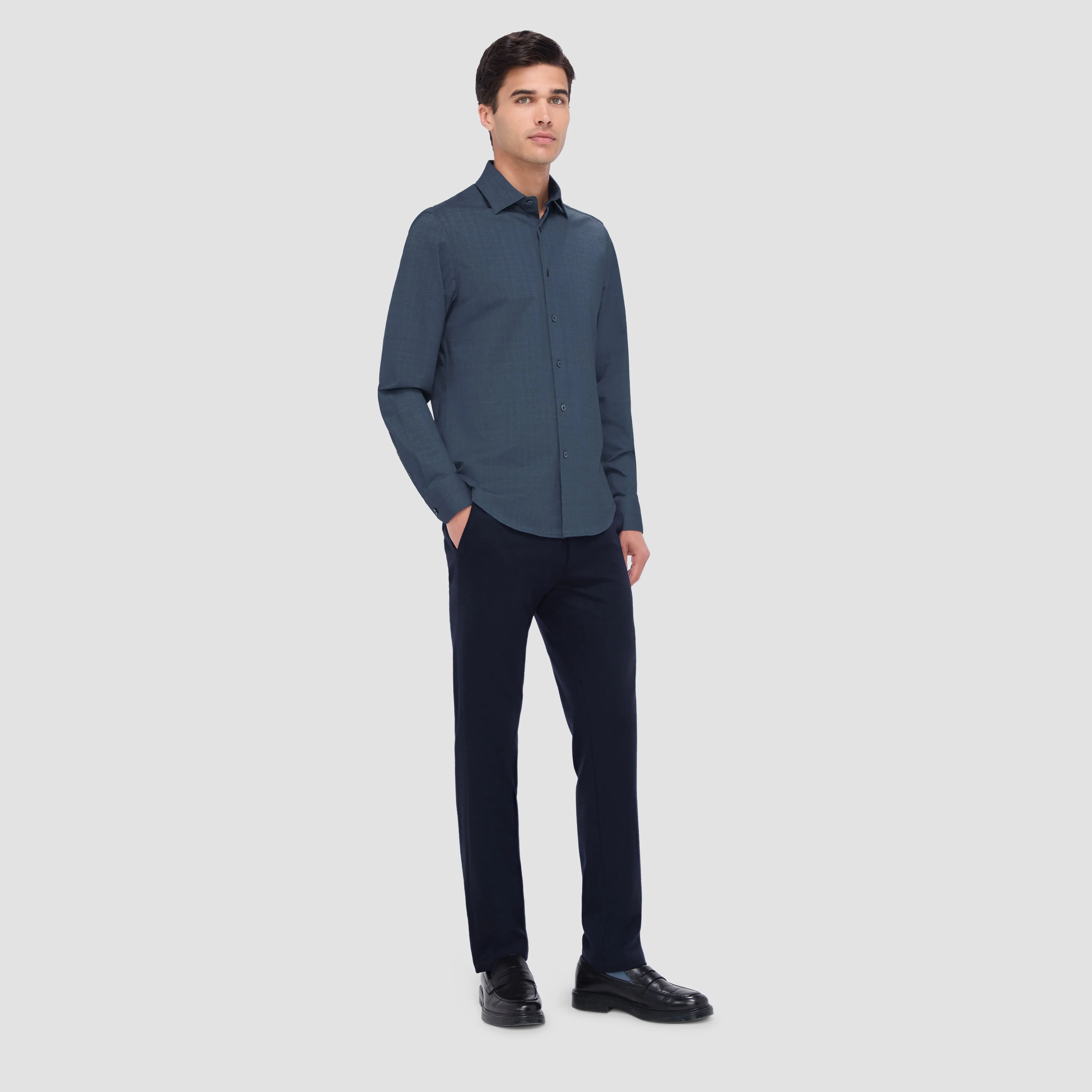 Jimmy Double Sided Herringbone/Check OoohCotton Shirt