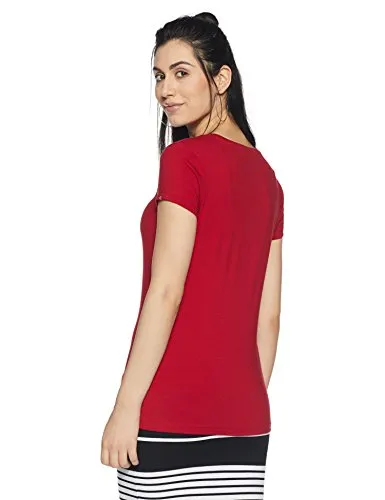 Jockey Women's Cotton V-neck Tee (1359_Jester Red_Large)
