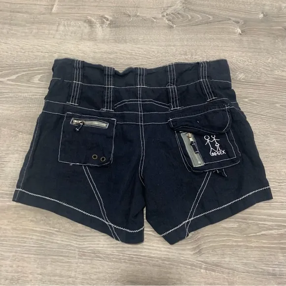 Johnny Was Blue White Stitch Shorts