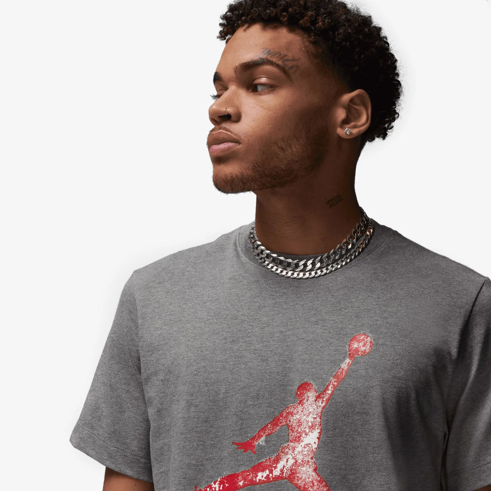 Jordan Essentials Flight Jumpman T-Shirt - Grey/Fire Red