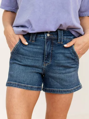 Judy Blue Dark High Waist Double Button Short
