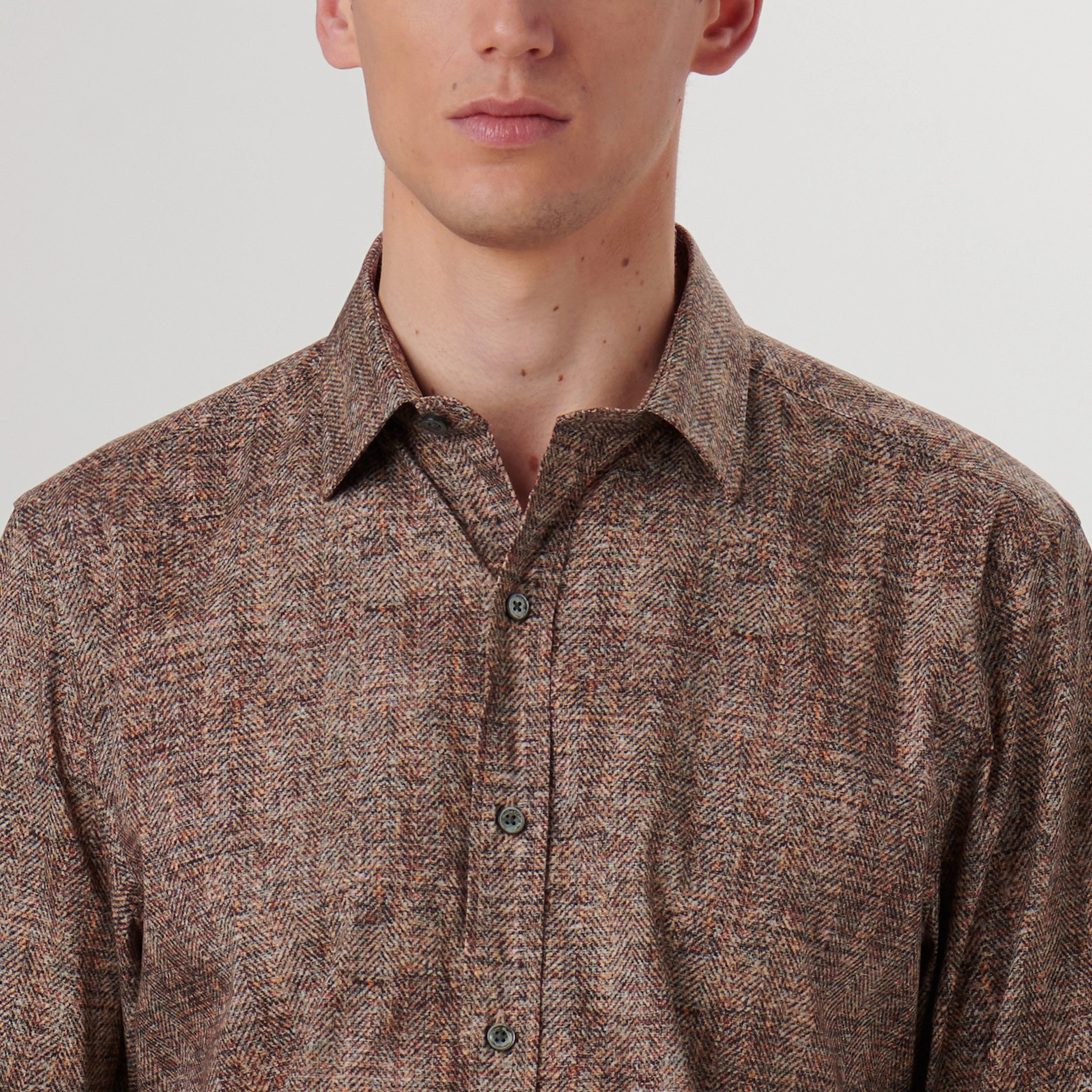 Julian Herringbone Print Shirt
