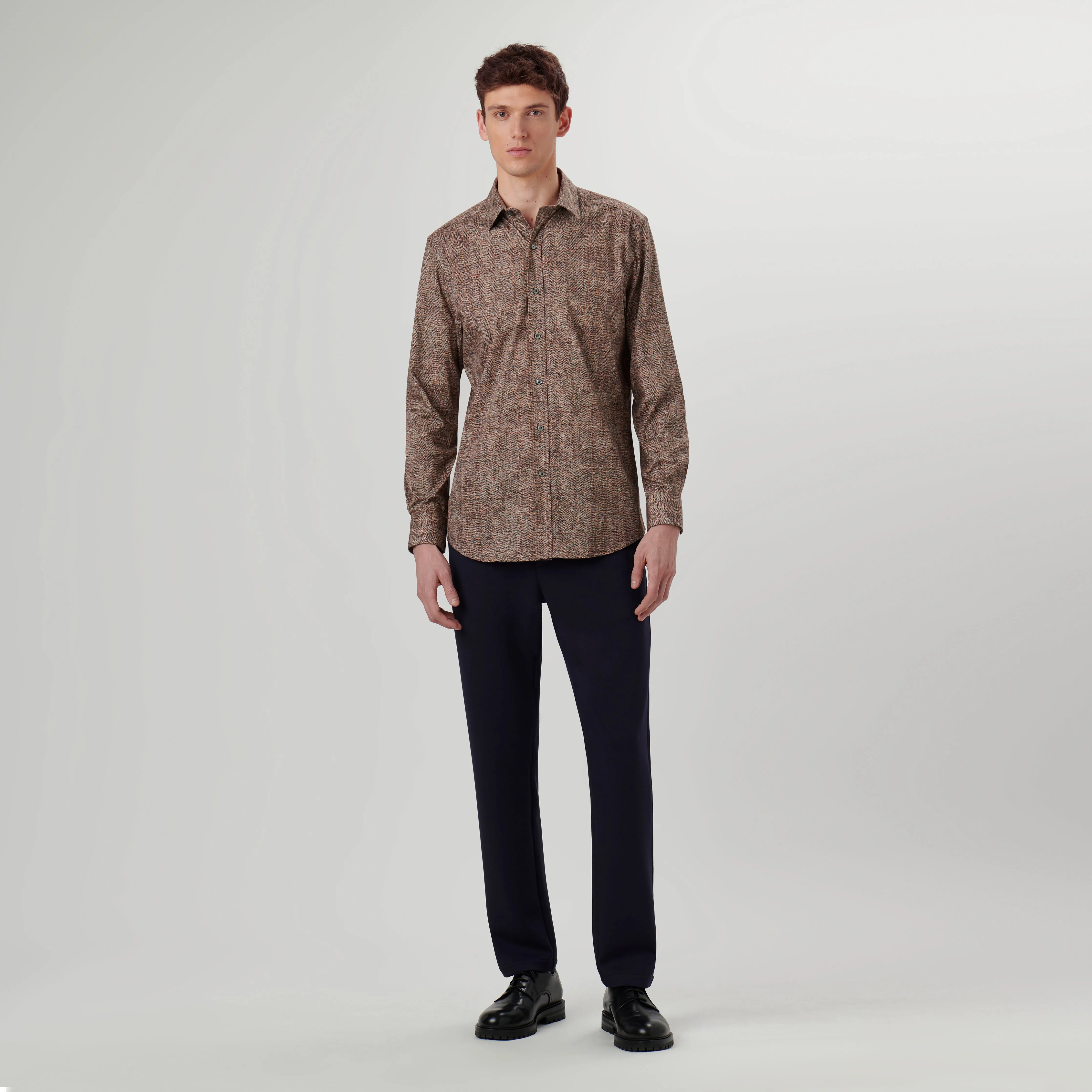 Julian Herringbone Print Shirt