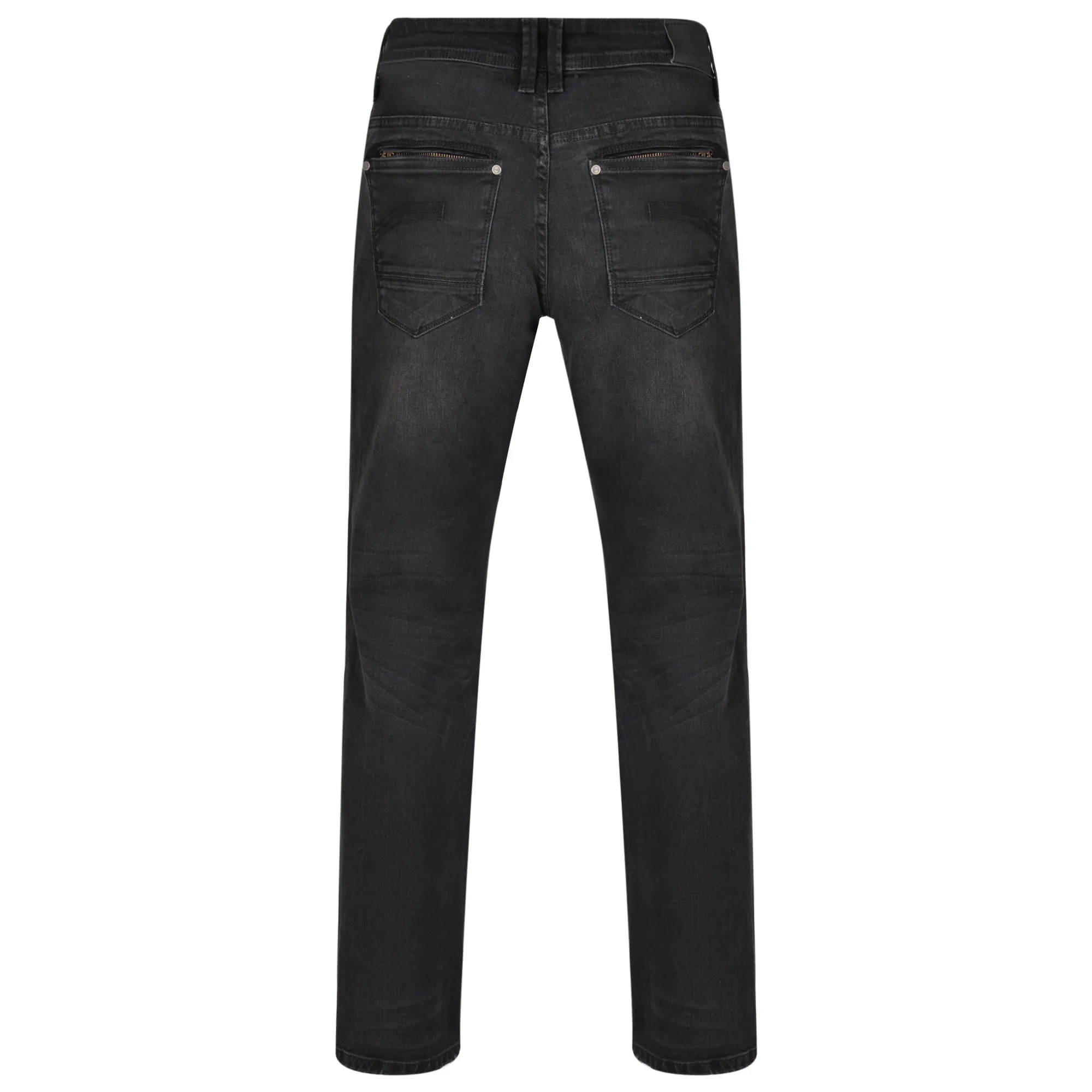 KAM Men's Extra Tall Soft Stretch Slim Fit Washed Black Jeans (Ortega)