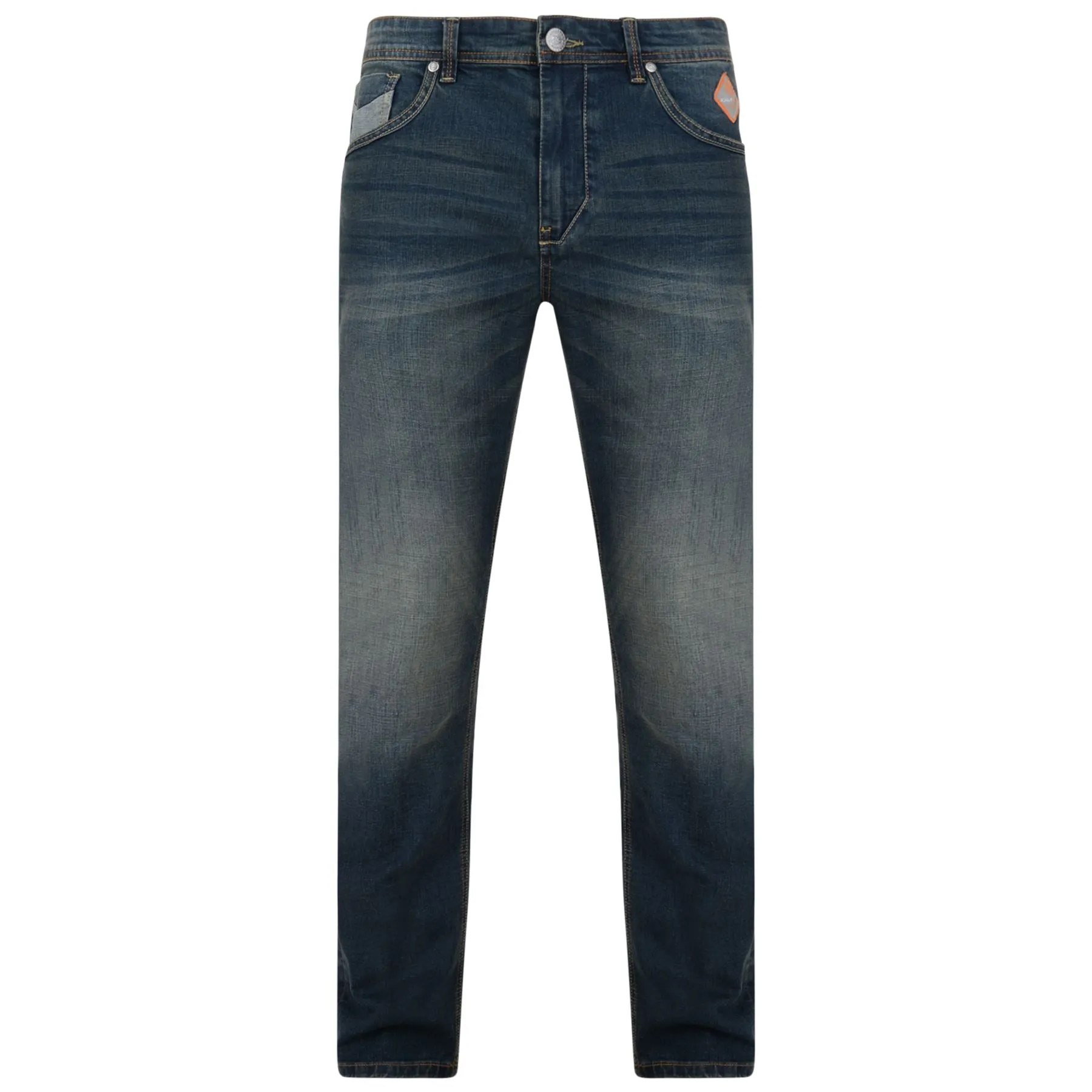 KAM Men's Extra Tall Stretch Tapered Dark Wash Jeans (Ruben)