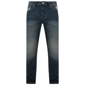KAM Men's Extra Tall Stretch Tapered Dark Wash Jeans (Ruben)