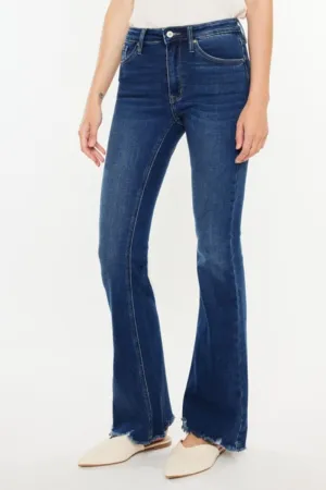 Kancan Cat's Whiskers Raw Hem Flare Jeans ONLINE EXCLUSIVE