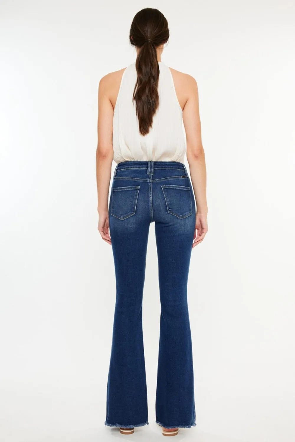 Kancan Cat's Whiskers Raw Hem Flare Jeans ONLINE EXCLUSIVE