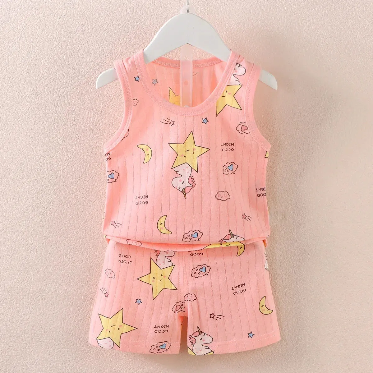 Kids Cotton Animal Print T-Shirt & Shorts Set