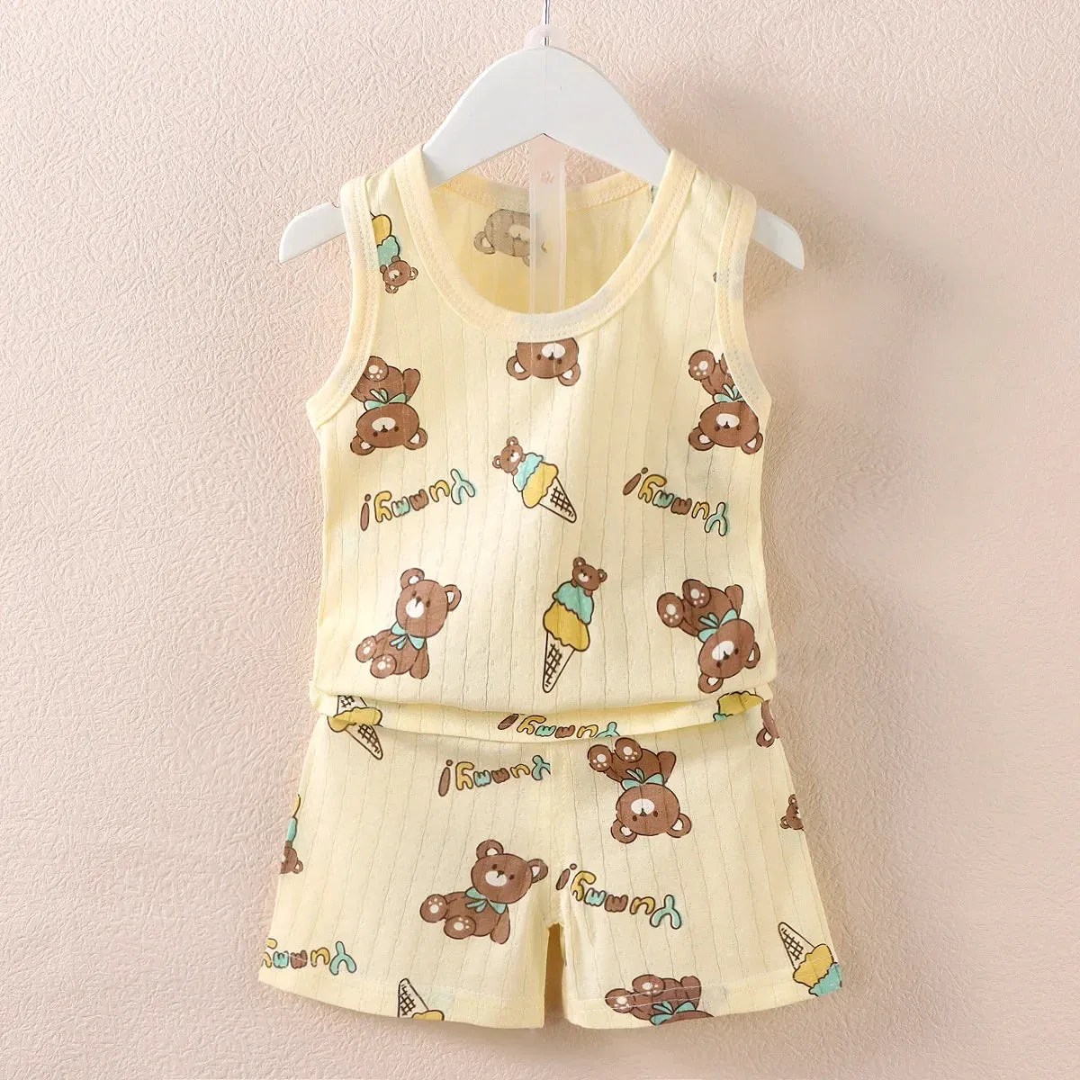 Kids Cotton Animal Print T-Shirt & Shorts Set