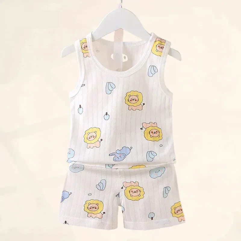 Kids Cotton Animal Print T-Shirt & Shorts Set