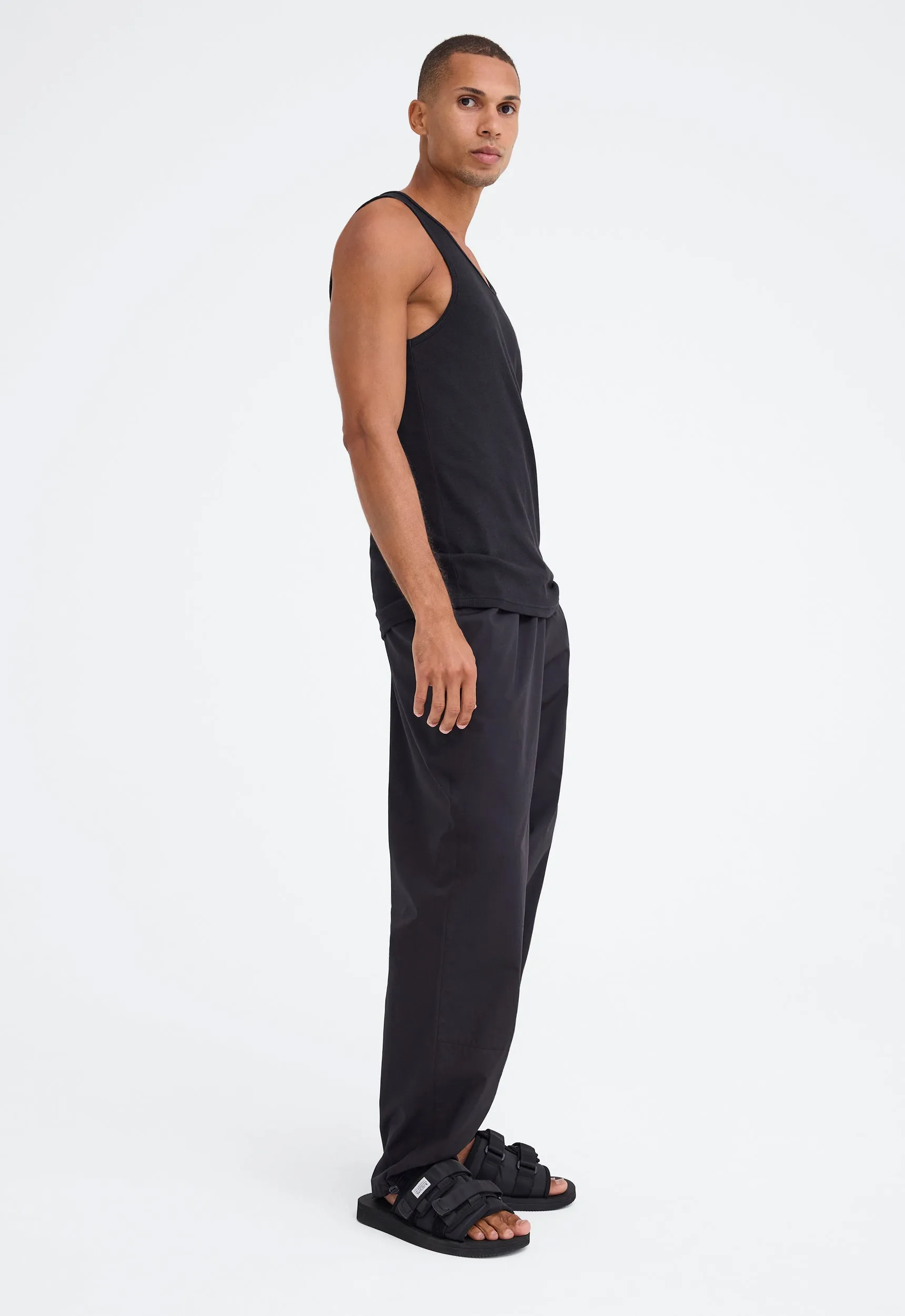 Koen Ribbed Cotton Tank - Black