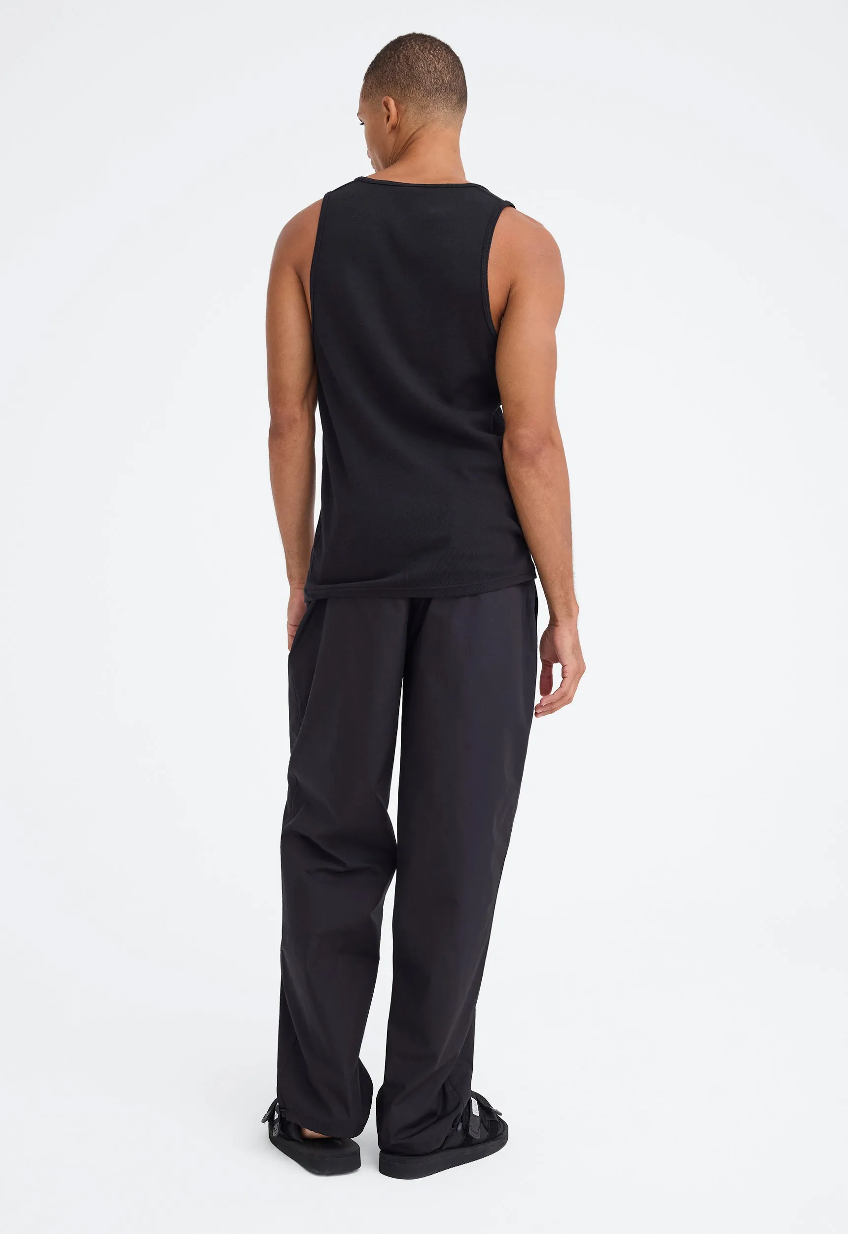 Koen Ribbed Cotton Tank - Black