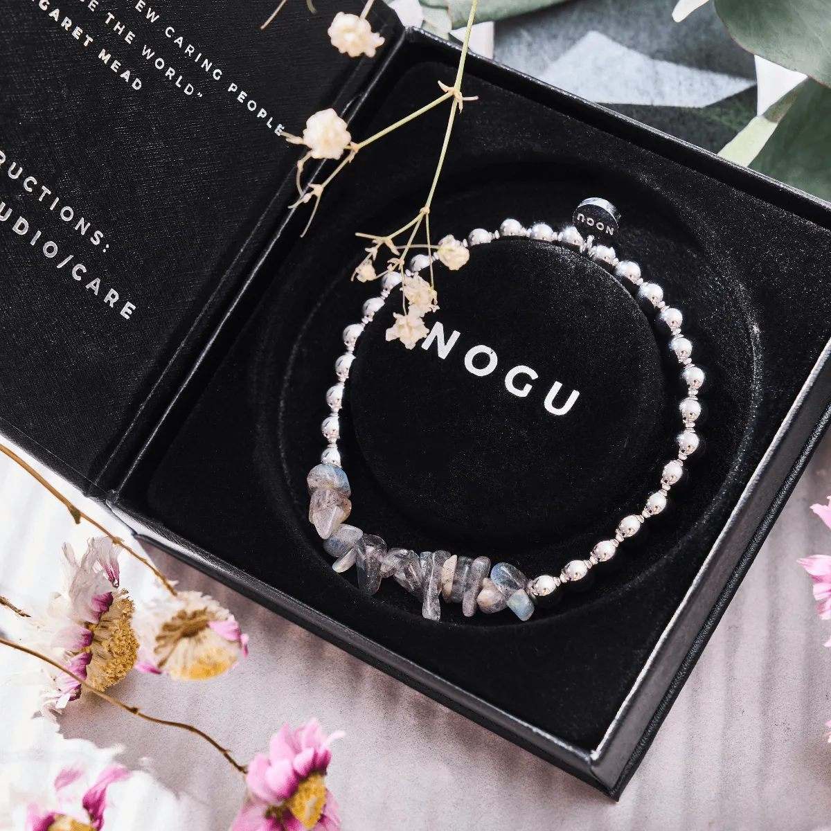 Labradorite | Silver | Uncut Gemstone Bracelet