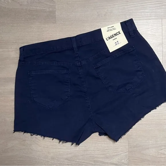 L'AGENCE Ryland High Rise Shorts, Navy, size 27 NWT