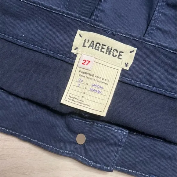 L'AGENCE Ryland High Rise Shorts, Navy, size 27 NWT