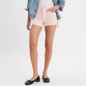 LEVI’S 501 signature button fly high rise cutoff light pink denim shorts