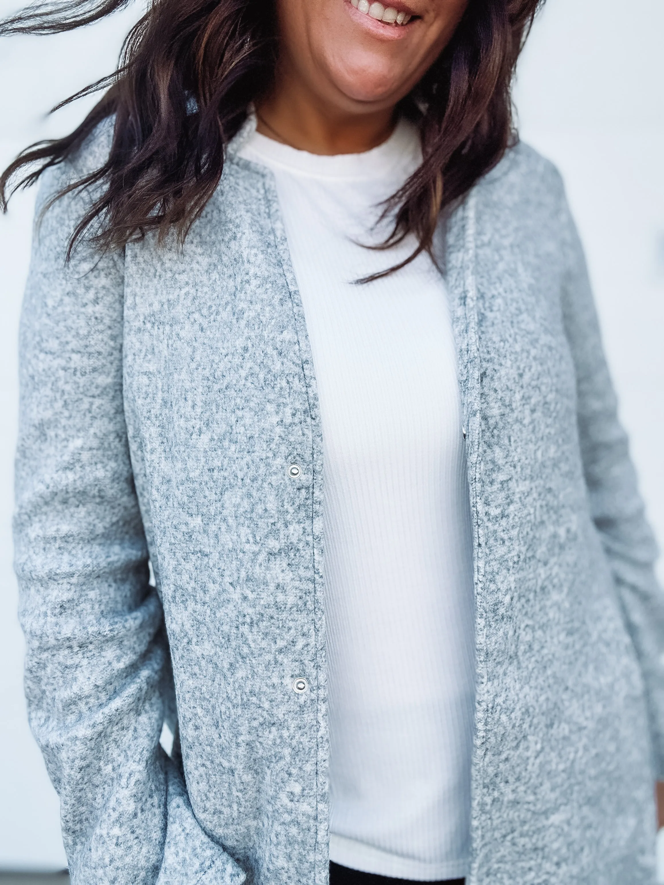 Light Grey Duster Jacket
