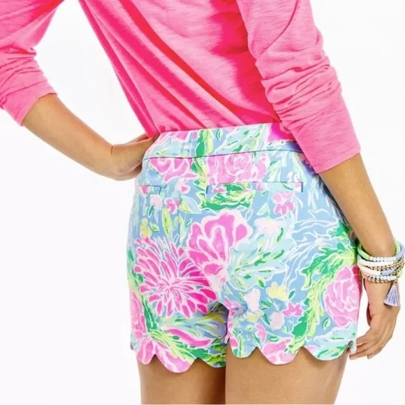 Lilly Pulitzer Buttercup Stretch 5&quot; Shorts Zanzibar Blue Bunny Business Womens 4