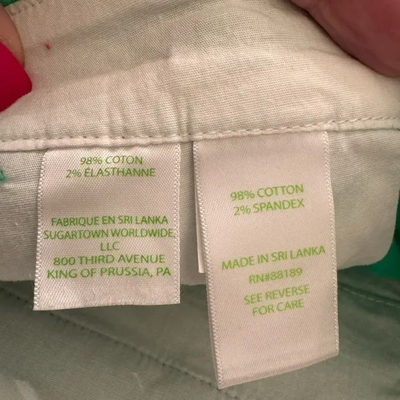 Lilly Pulitzer green buttercup shorts