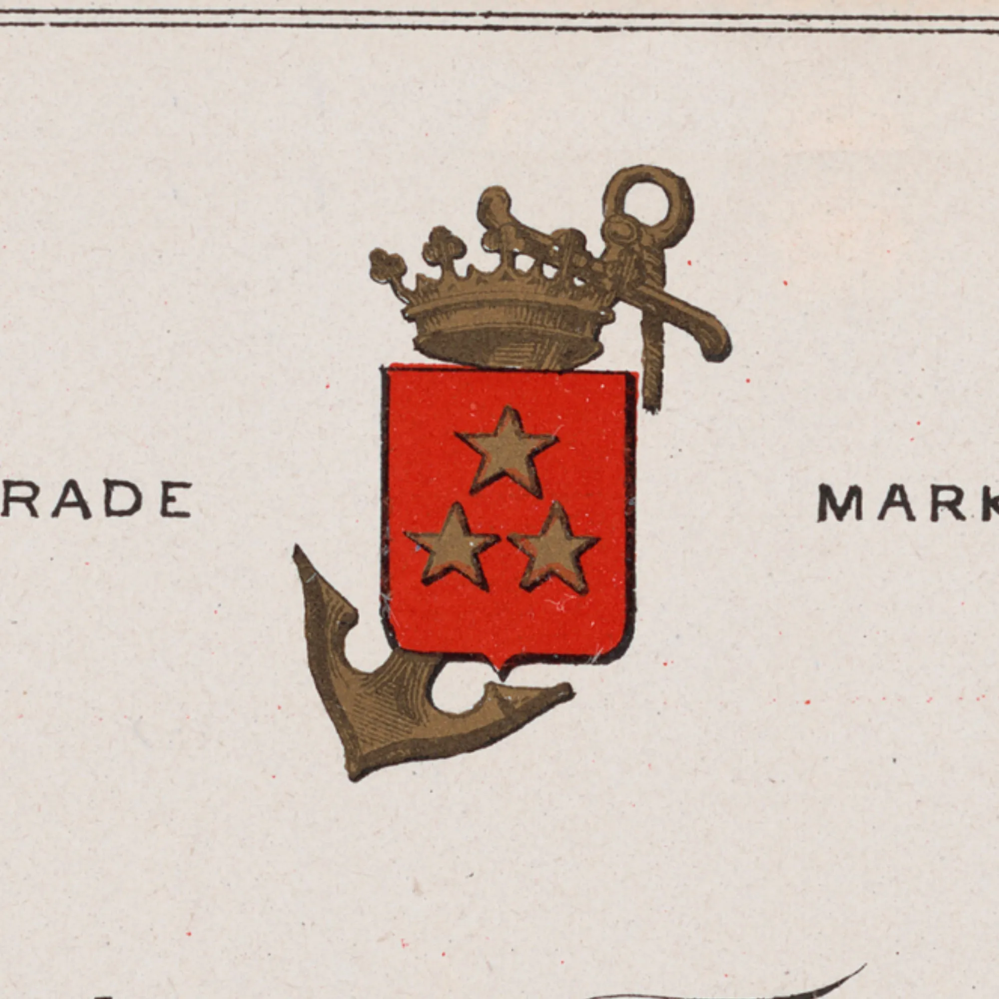 Lithograph of Antique Rum Label from the French West Indies in New Framing